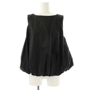 バルーン ノースリーブ ブラウス シャツ 黒 /CX OS