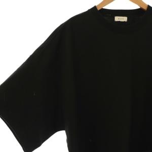 BLAMINK コットンクルーネックオーバースリーブTシャツ 五分袖 3 ブラック /HK OS
