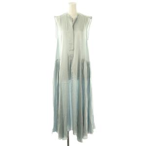 サンディングシルク ワンピース サテン スキッパー F ライトブルー