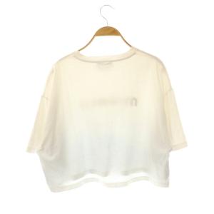miumiu MJN385 ロゴ Tシャツ クロップド S ホワイト