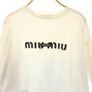 miumiu MJN385 ロゴ Tシャツ クロップド S ホワイト