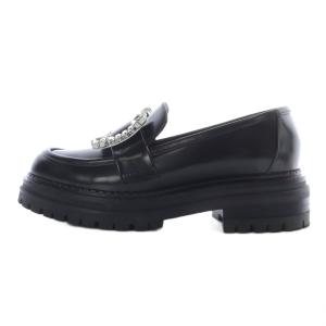 Sergio Rossi srPRINCE クリスタルバックル ローファー レザー 35.5 ブラック