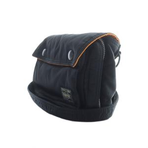 PORTER タンカー ミニ ショルダーバッグ マルチ カードポケット 黒 ブラック オレンジ /RI OS