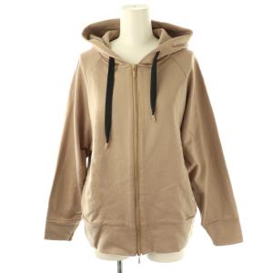 ジップアップパーカー フード S ベージュ 黒 /CX OS