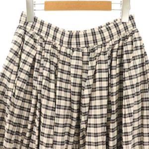 SEVEN TEN by MIHO KAWAHITO 23SS オックススカート チェック フレア ロング M ホワイト ブラック /HK OS