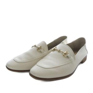 ビットバブーシュ ローファー スリッポン ローヒール レザー 25cm ホワイト /YO2