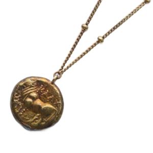 Ancient Memories ネックレス Horse スタッドチェーン62cm SV925 ゴールド色