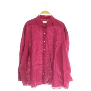 18SS アサビッグシャツ 長袖 オーバーサイズ リネン ボルドー /MY OS