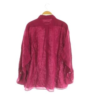 Spick&Span 18SS アサビッグシャツ 長袖 オーバーサイズ リネン ボルドー /MY OS