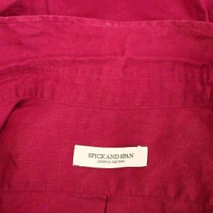 Spick&Span 18SS アサビッグシャツ 長袖 オーバーサイズ リネン ボルドー /MY OS