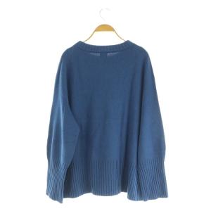 Spick&Span 24SS バルキーヤーン ロングリブプルオーバー ニット セーター 長袖 オーバーサイズ ブルー /MY