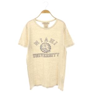 MIAHI Tシャツ カットソー ロゴ L グレージュ /CX OS