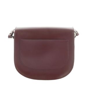 YAHKI ショルダーバッグ レザー 床革 フラップ ボルドー /MI OS