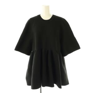 23SS バルーンギャザーニット 五分袖 F ブラック /HK OS