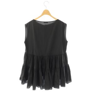 VERMEIL par iena ペーパータフタノースリーブブラウス ブラック /HK OS