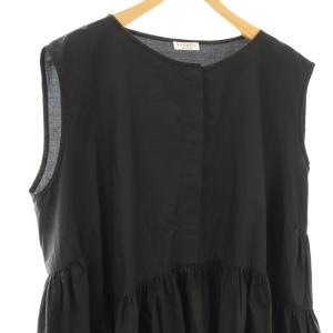 VERMEIL par iena ペーパータフタノースリーブブラウス ブラック /HK OS