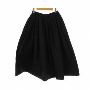 SHARK ギャザースカート ロング ブラック /ES OS