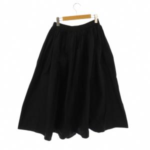 EVERYDAY I LIKE SHARK ギャザースカート ロング ブラック /ES OS