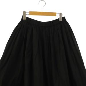 EVERYDAY I LIKE SHARK ギャザースカート ロング ブラック /ES OS
