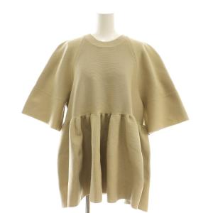 23SS バルーンギャザーニット カットソー プルオーバー ペプラム F ベージュ /CX OS
