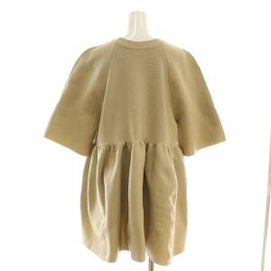 CLANE 23SS バルーンギャザーニット カットソー プルオーバー ペプラム F ベージュ /CX OS