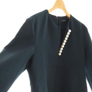 YOKO CHAN YOKOCHAN ycd-421-807 フェイクパールスリットライン ワンピース 44 ネイビー