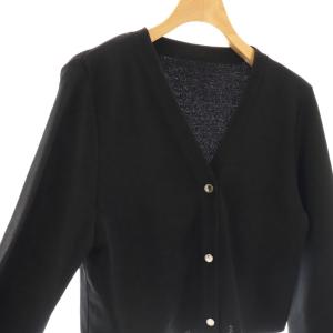 FOXEY NEW YORK Knit Top LA FETE カーディガン ニット 長袖 38 ブラック 43598 /HK OS