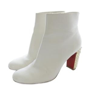 Christian Louboutin スタッズ ショートブーツ 39.5 ホワイト