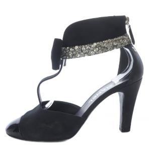 パンプス ココマーク リボンモチーフ ビジュー 38.5 ブラック