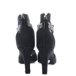 CHANEL パンプス ココマーク リボンモチーフ ビジュー 38.5 ブラック