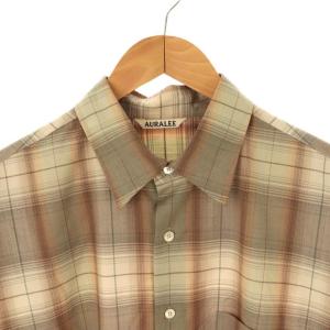 AURALEE 25SS SUPER LIGHT WOOL CHECK SHIRT 4 ベージュ
