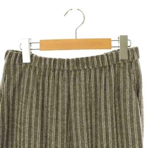 6 ROKU BEAUTY&YOUTH 25SS パイル ジャカード ストライプ パンツ イージー 36 カーキグレー ホワイト /CX OS