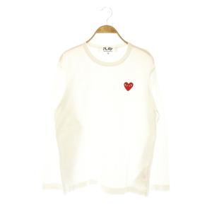 ハート ロングスリーブTシャツ カットソー 長袖 M 白 ホワイト /AT OS