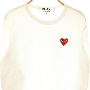PLAY Comme des Garçons ハート ロングスリーブTシャツ カットソー 長袖 M 白 ホワイト /AT OS