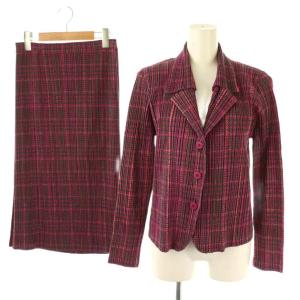 イッセイミヤケ 総柄 セットアップ 4 ピンク チャコール