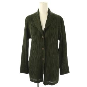 イッセイミヤケ シングル ジャケット ショールカラー 2 ダークグリーン