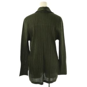 PLEATS PLEASE ISSEY MIYAKE イッセイミヤケ シングル ジャケット ショールカラー 2 ダークグリーン