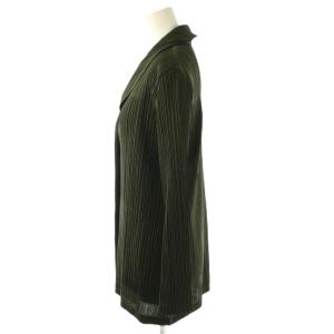 PLEATS PLEASE ISSEY MIYAKE イッセイミヤケ シングル ジャケット ショールカラー 2 ダークグリーン