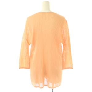 PLEATS PLEASE ISSEY MIYAKE イッセイミヤケ メッシュ カーディガン 七分袖 3 オレンジ /DF OS