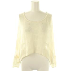 イッセイミヤケ メッシュニットプルオーバー セーター クロップド 3 アイボリー /ES OS