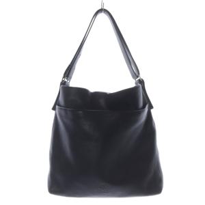 レザー ワンショルダー ロゴ ショルダーバッグ 黒 ブラック /SR