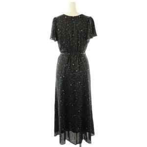 Apuweiser-riche 25AW チェリープリントカシュクールワンピース ロング 1 ブラック /DF OS