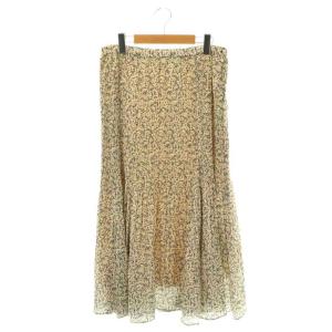 25SS ミュゲットパターン フェードプリーツスカート マキシ ロング 38 アイボリー /AT OS