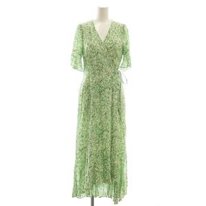 24SS ヴィスコースプリントカシュクールワンピース ロング 1 グリーン /HK OS