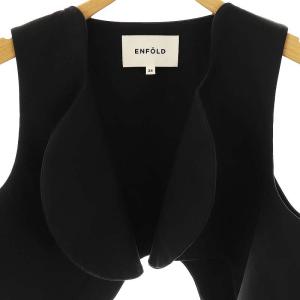 ENFOLD 24SS WAVE CROPPED VEST 38 ブラック 300HS130-1890
