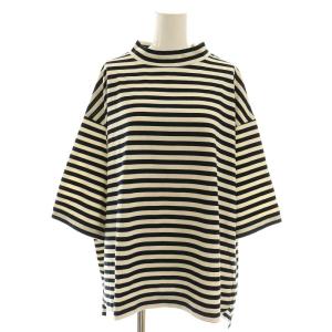 24SS クラシックテンジク モックプルオーバー カットソー 七分袖 黒 アイボリー /CX OS