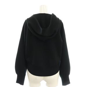 GRACE CONTINENTAL 23AW コード刺繍ニットパーカー ジップアップ 36 黒 /CX OS