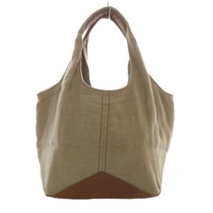 フレンチリネン トートバッグ 小 ハンドバッグ ブラウン /YO13 SH
