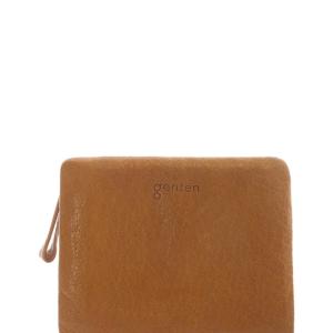 genten ゴートベーシック 二つ折り財布 ロゴ レザー 茶色 ブラウン /SR13 SH