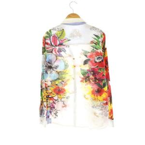 Desigual フラワー柄シャツ スキッパー L レッド マルチカラー /ES OS SH